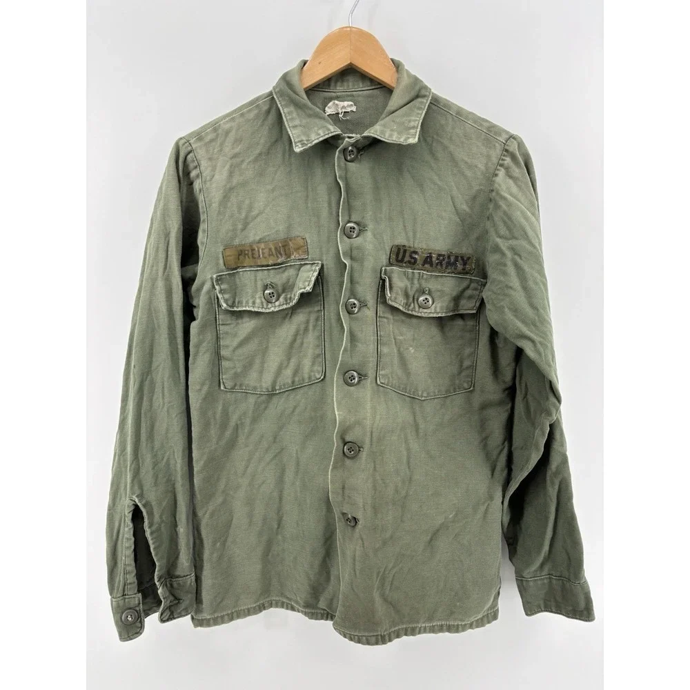 Vietnam Jacket OG-107 Coat Mens Small Tropical War Fatigue Cotton Sateen US Army